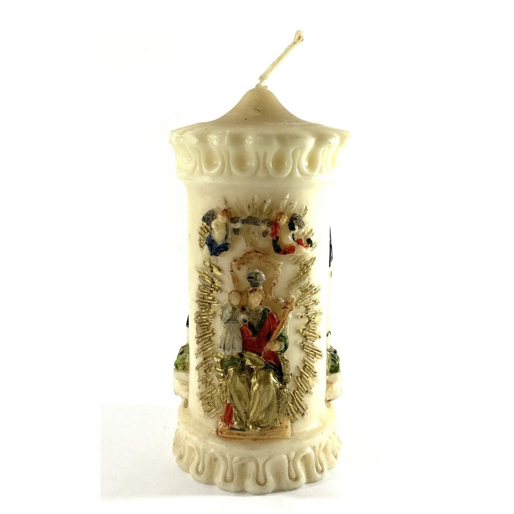 Vintage St Laurentius Bernau Church Pillar Candle Religious Germany 6” - Picture 4 of 6